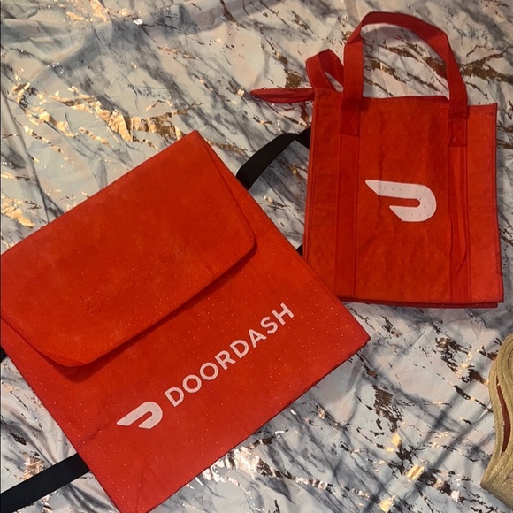 Door Dash Red Tote Bag Set - Picture 1 of 4